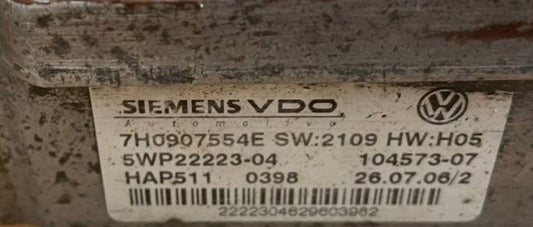 Siemens ECU with OEM numbers 7H0907554E SW:2109 HW:H05 5WP22223-04 HAP511