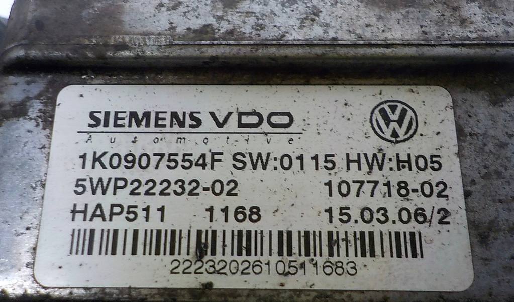 Manufacturer Siemens OEM 1K0907554F 5WP22232-02 SW:0115 HW:H05 HAP511