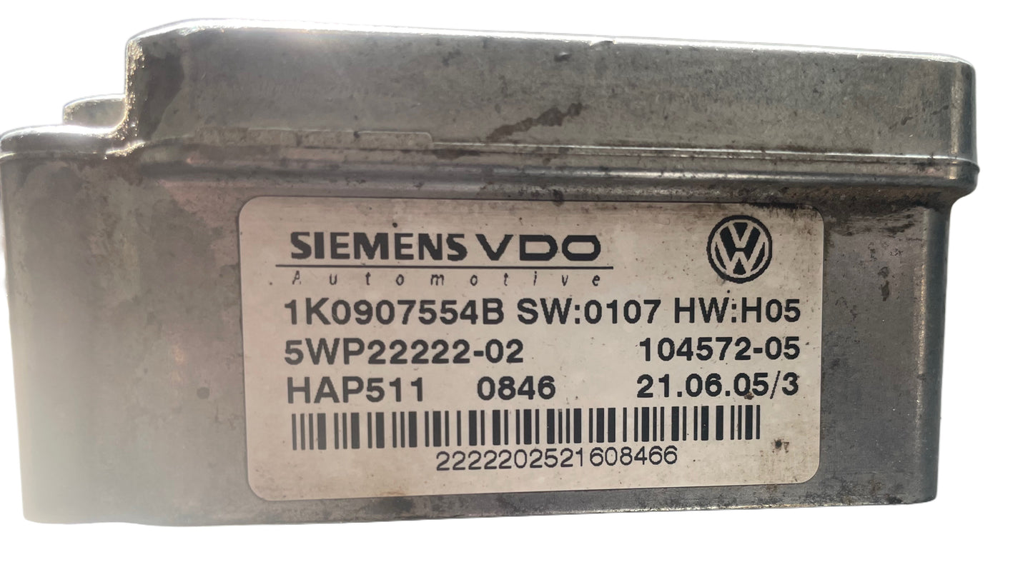 Haldex control unit 2.gen. with OEM 1K0907554B 5WP22222-02, HAP511 SW:0107 HW:H05