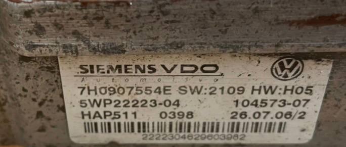 Siemens ECU with OEM numbers 7H0907554E SW:2109 HW:H05 5WP22223-04 HAP511